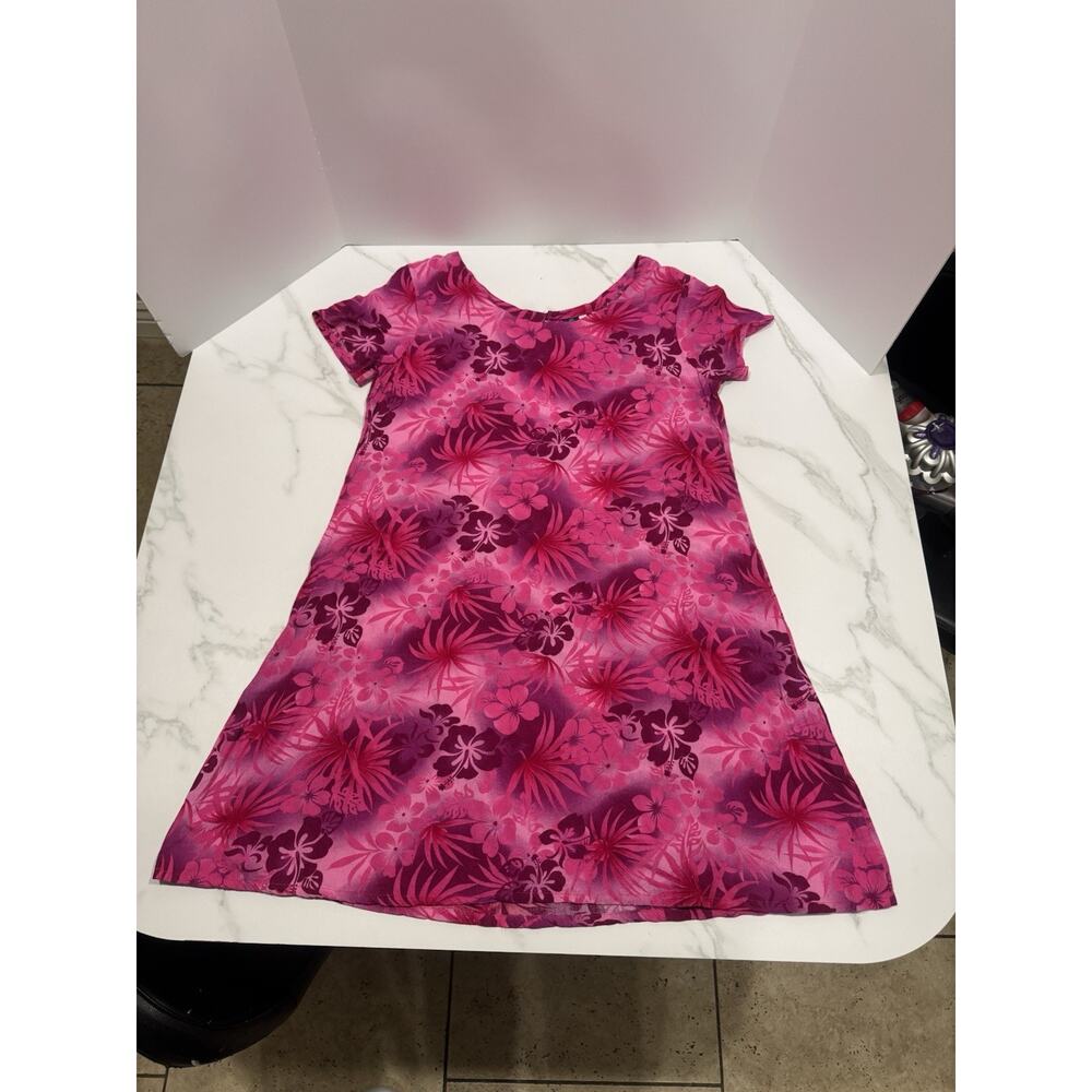 Hawaiian Pink Purple Floral Dress Women’s XL Hibiscus Collection Tina’s Creation